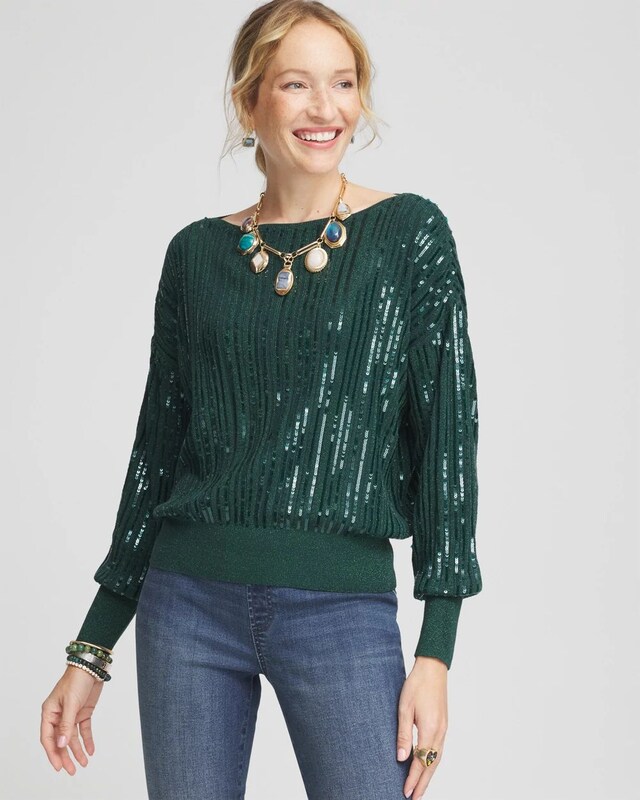 Sequin Pullover Sweater - image 1